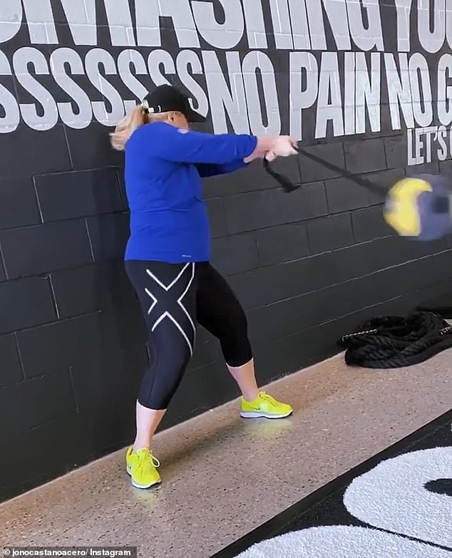 Going for gold: Rebel added that she was happy gyms were finally reopening in Australia because she was ready to step up her training and 'pump iron'