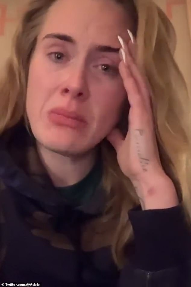Broken: Elsewhere in the chat, Adele revealed how the 'brutal' fan backlash prompted by the cancellation of her Las Vegas residency in January left her feeling like a 'shell of a person'