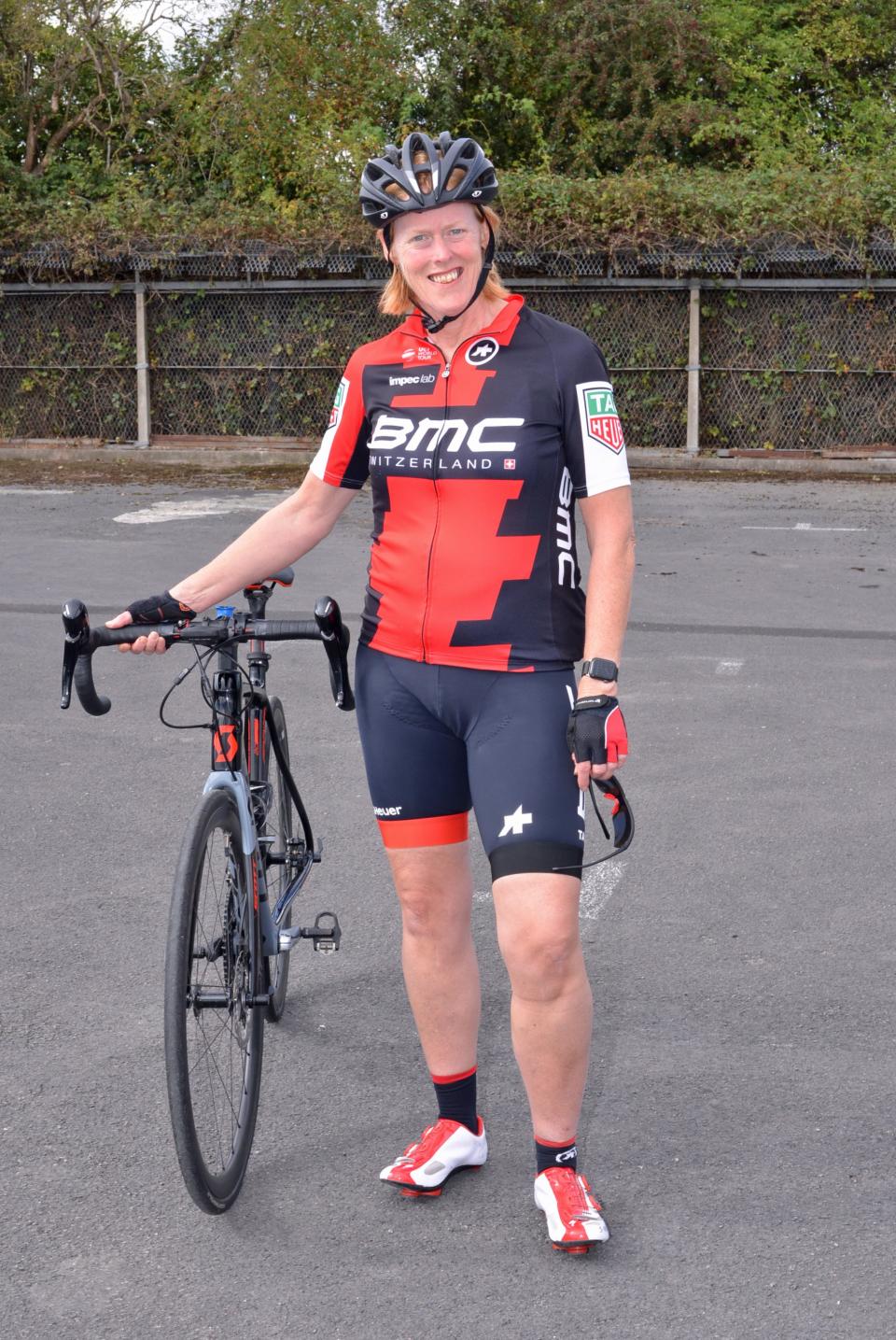 Maria Fox was always a keen cyclist – pictured in cycling gear with her bike