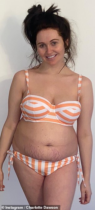 Slimmed down: Charlotte has previously showed off her 3.5 stone weight loss