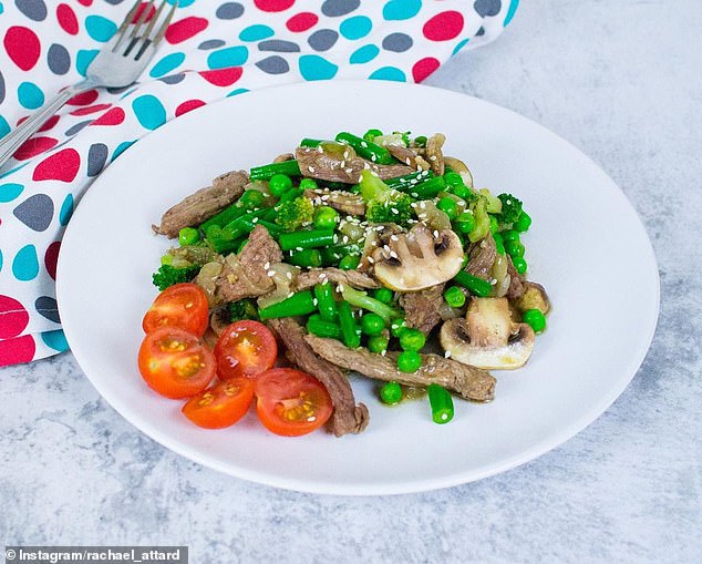 Rachael said the things you need to cut back on the most are alcohol, deep fried foods and processed carbohydrates, replacing them with leafy greens and lean protein (pictured)